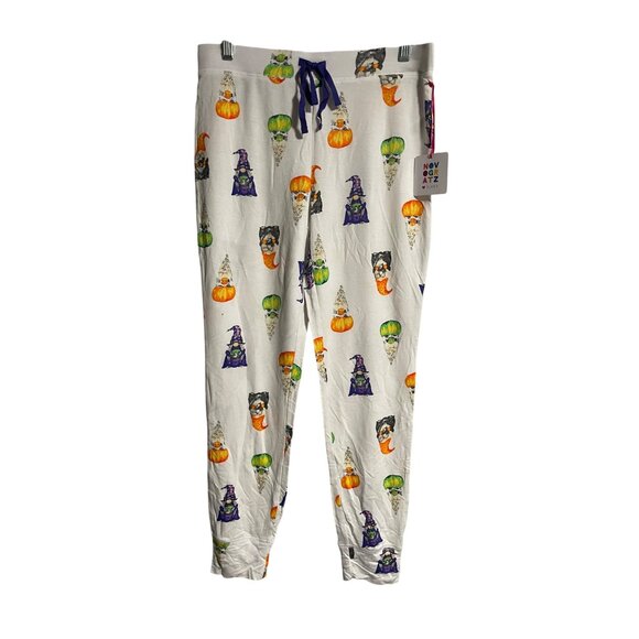 Novogratz Sleep Jogger Style Pajama Bottoms Halloween Pattern Gnomes Womens Size - Picture 1 of 8